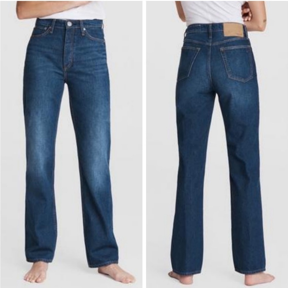Rag & Bone Alex High Rise Straight Leg Jeans Blue Denim Indigo Wash Size 27